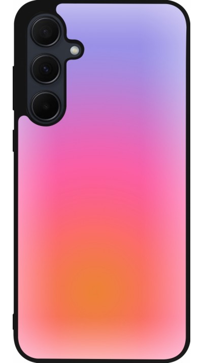 Samsung Galaxy A55 5G Case Hülle - Silikon schwarz Orange Pink Blue Gradient