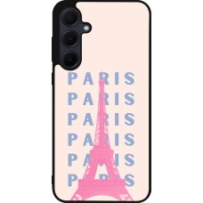 Samsung Galaxy A55 5G Case Hülle - Silikon schwarz Paris Pink Print