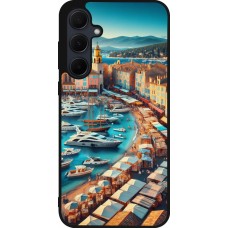 Samsung Galaxy A55 5G Case Hülle - Silikon schwarz Saint-Tropez Strand