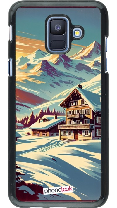 Samsung Galaxy A6 Case Hülle - Chalet Berg verschneit