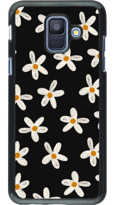 Samsung Galaxy A6 Case Hülle - Easter 2024 white on black flower