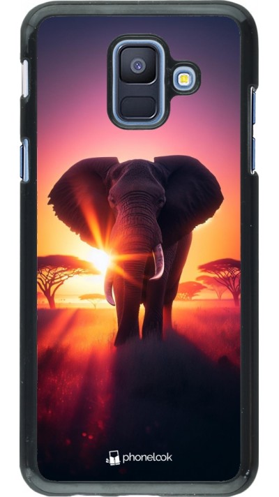 Samsung Galaxy A6 Case Hülle - Elefant Sonnenaufgang Schönheit