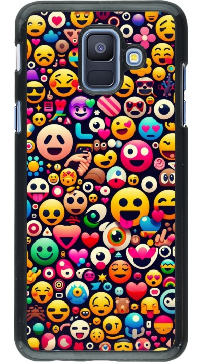 Samsung Galaxy A6 Case Hülle - Emoji Mix Farbe