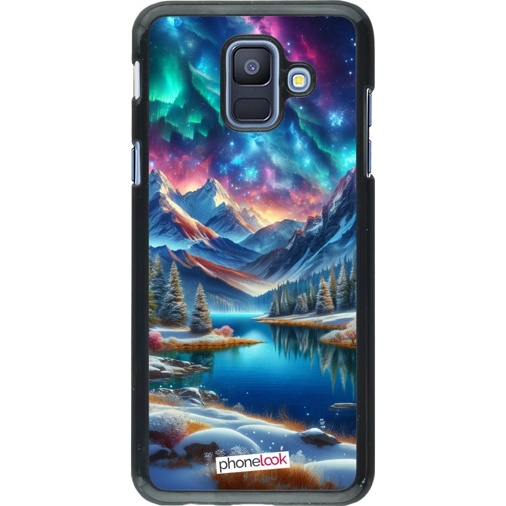 Samsung Galaxy A6 Case Hülle - Fantasiebergsee Himmel Sterne