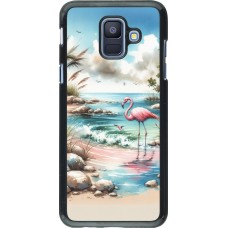 Samsung Galaxy A6 Case Hülle - Flamingo Aquarell