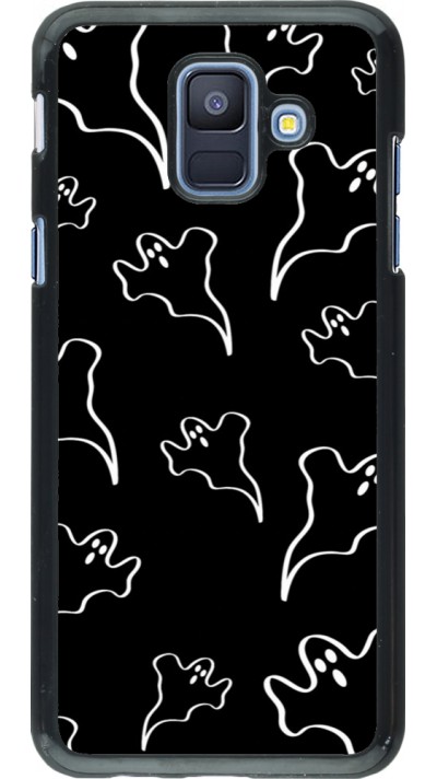 Samsung Galaxy A6 Case Hülle - Halloween 2024 black and white ghosts