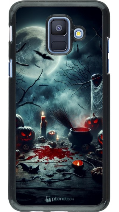 Samsung Galaxy A6 Case Hülle - Halloween 2024 Dunkler Mond