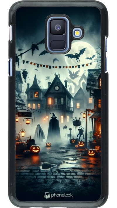 Samsung Galaxy A6 Case Hülle - Halloween Spukstadt