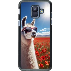 Samsung Galaxy A6 Case Hülle - Lama Chic in Mohnblume