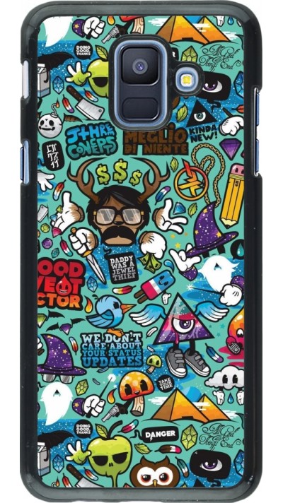 Samsung Galaxy A6 Case Hülle - Mixed Cartoons Turquoise