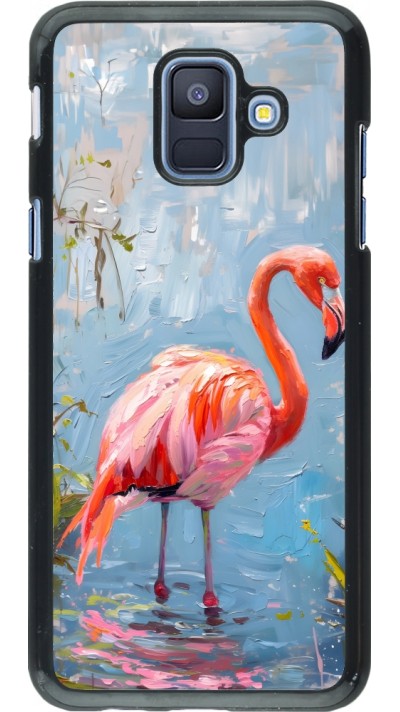 Samsung Galaxy A6 Case Hülle - Paint Flamingo