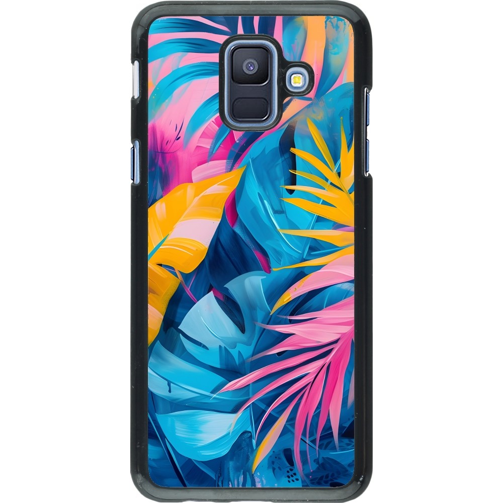 Samsung Galaxy A6 Case Hülle - Palms Blue