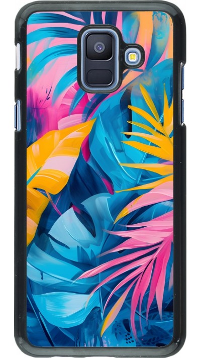 Samsung Galaxy A6 Case Hülle - Palms Blue