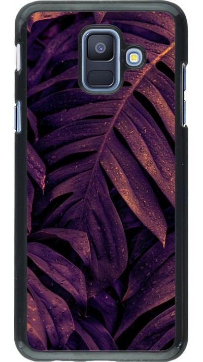 Samsung Galaxy A6 Case Hülle - Purple Light Leaves