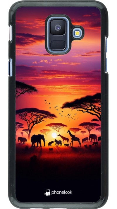 Samsung Galaxy A6 Case Hülle - Safari Sonnenuntergang Wildtiere