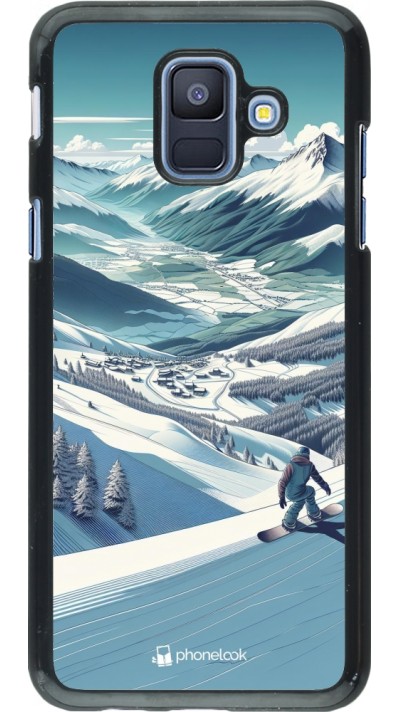 Samsung Galaxy A6 Case Hülle - Snowboarder Berg