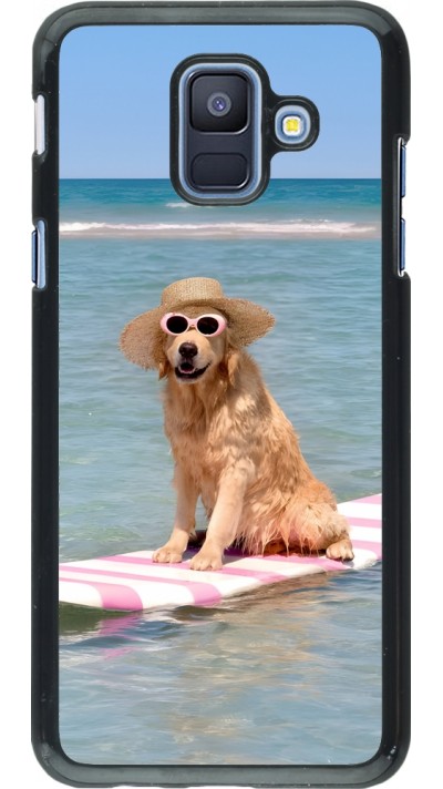 Samsung Galaxy A6 Case Hülle - Summer Dog on Paddle