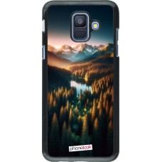 Samsung Galaxy A6 Case Hülle - Sonnenuntergang Waldsee