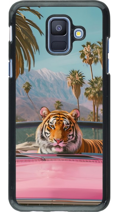Coque Samsung Galaxy A6 - Tigre voiture rose