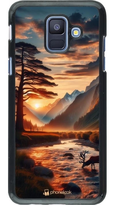 Samsung Galaxy A6 Case Hülle - Tal Sonnenuntergang Hirsch Baum