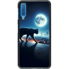 Samsung Galaxy A7 Case Hülle - Schwarze Katze unter dem Vollmond