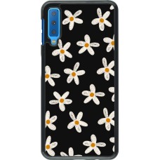 Samsung Galaxy A7 Case Hülle - Easter 2024 white on black flower