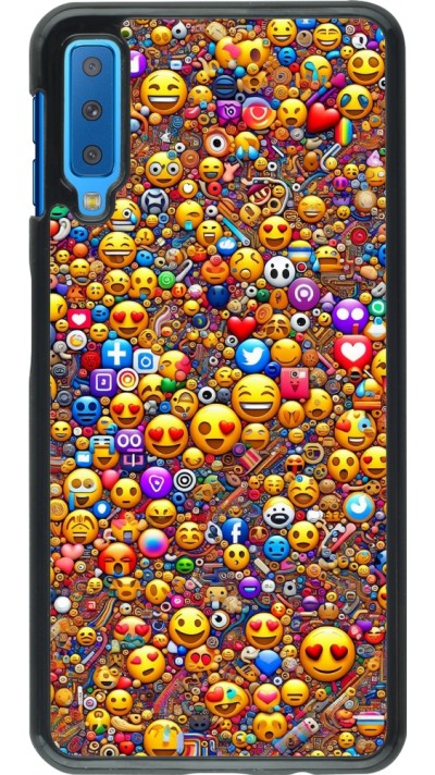 Samsung Galaxy A7 Case Hülle - Emoji gemischt