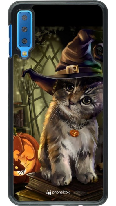 Hülle Samsung Galaxy A7 - Halloween 21 Witch cat