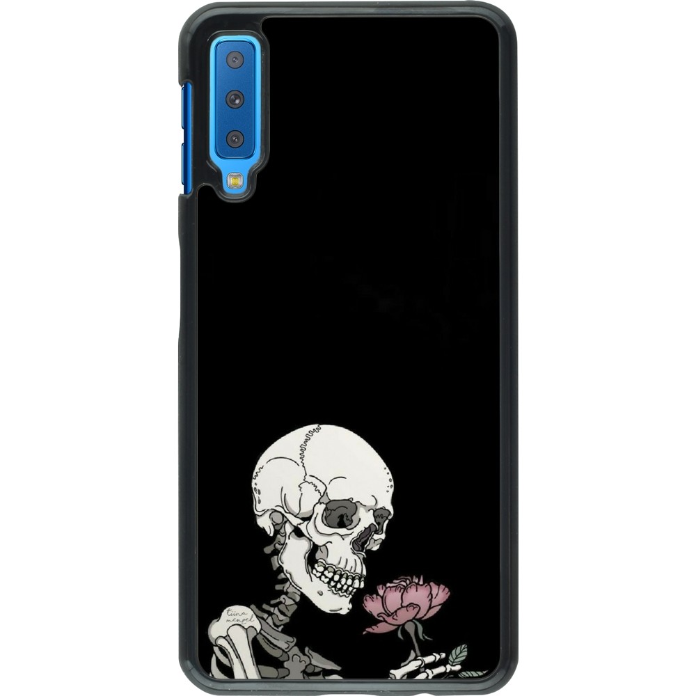 Samsung Galaxy A7 Case Hülle - Halloween 2023 rose and skeleton