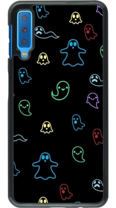 Samsung Galaxy A7 Case Hülle - Halloween 2024 colorful ghosts