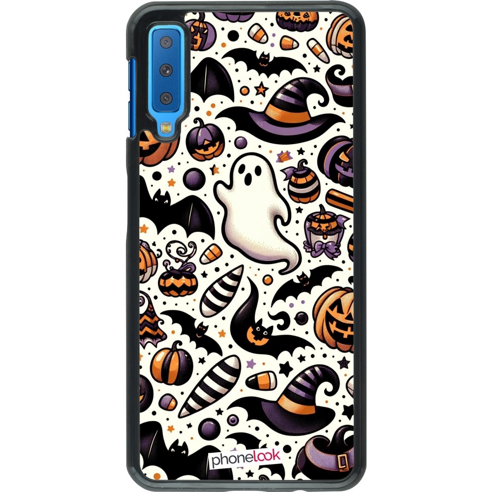 Samsung Galaxy A7 Case Hülle - Halloween 2024 Niedliches Muster