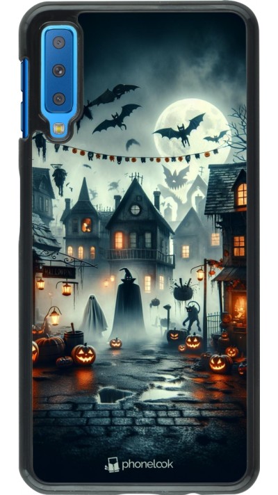 Samsung Galaxy A7 Case Hülle - Halloween Spukstadt