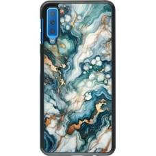 Samsung Galaxy A7 Case Hülle - Grüner Blauer Goldener Marmor