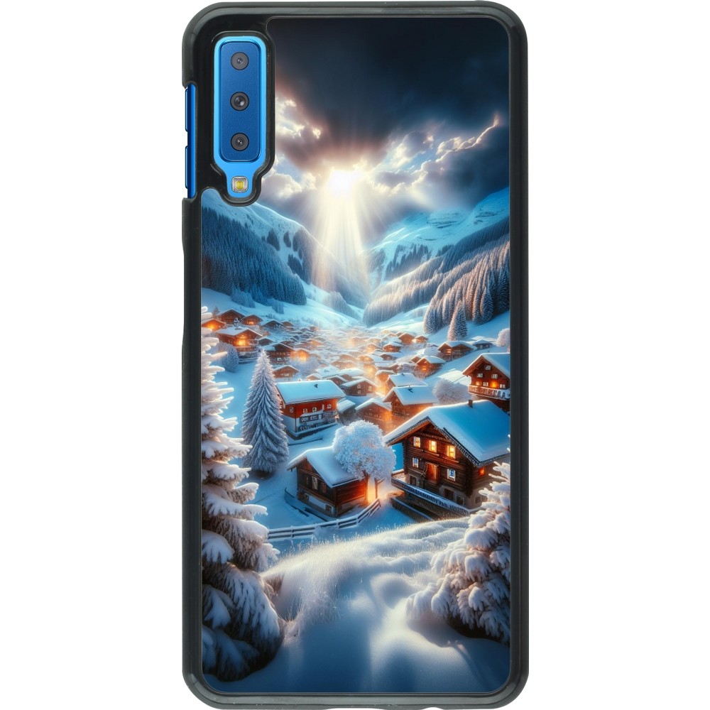 Samsung Galaxy A7 Case Hülle - Berg Schnee Licht