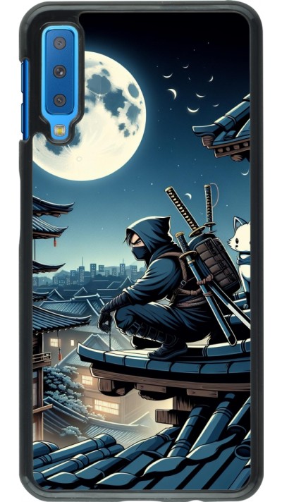 Samsung Galaxy A7 Case Hülle - Ninja unter dem Mond