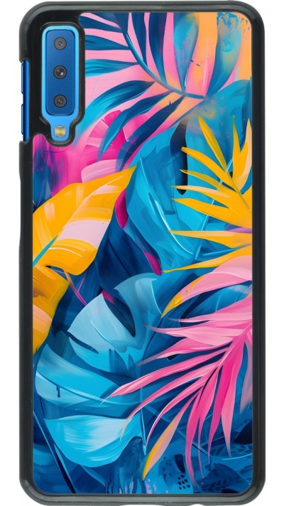 Samsung Galaxy A7 Case Hülle - Palms Blue