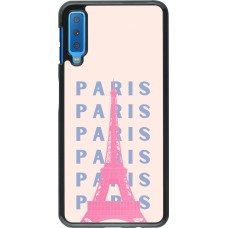 Samsung Galaxy A7 Case Hülle - Paris Pink Print