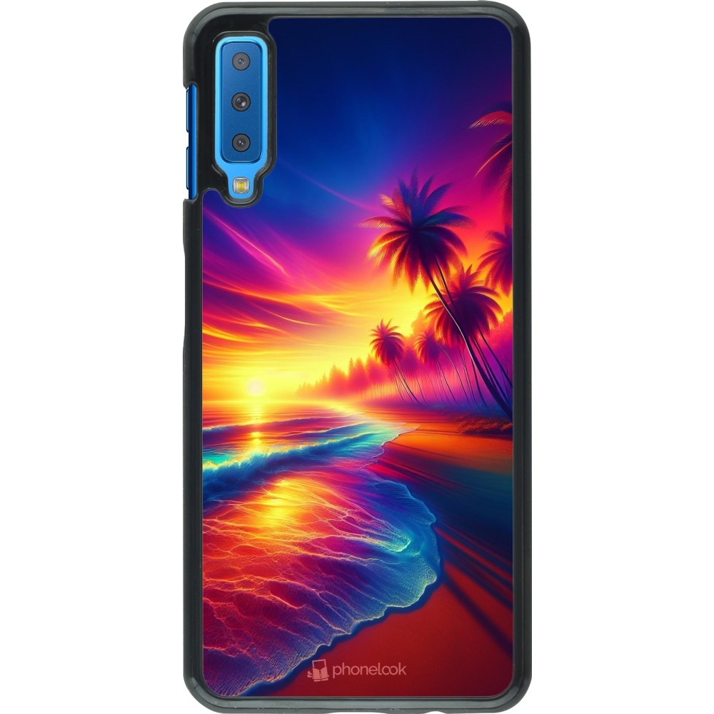 Samsung Galaxy A7 Case Hülle - Strand Sonnenuntergang auffällig