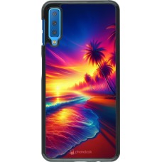 Samsung Galaxy A7 Case Hülle - Strand Sonnenuntergang auffällig