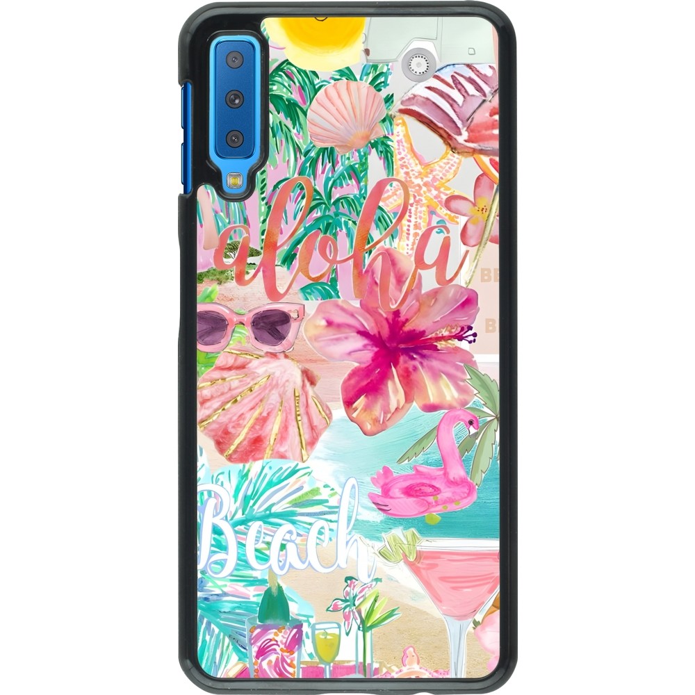 Samsung Galaxy A7 Case Hülle - Preppy Collage Aloha