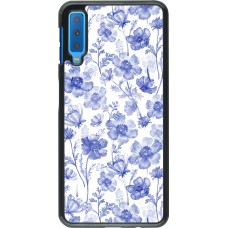 Samsung Galaxy A7 Case Hülle - Spring 23 watercolor blue flowers