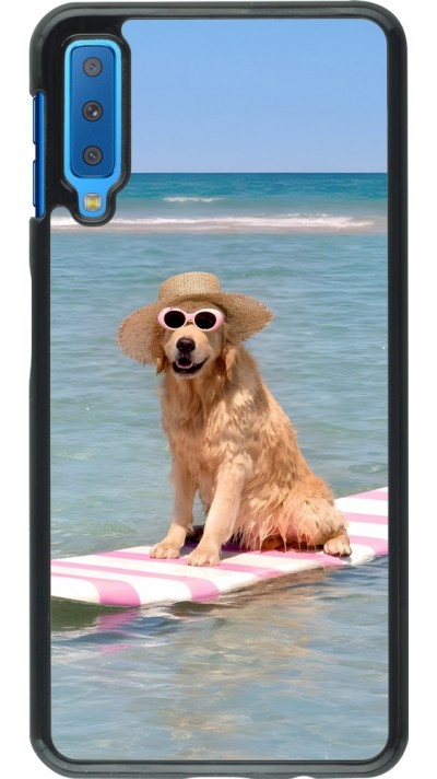 Samsung Galaxy A7 Case Hülle - Summer Dog on Paddle