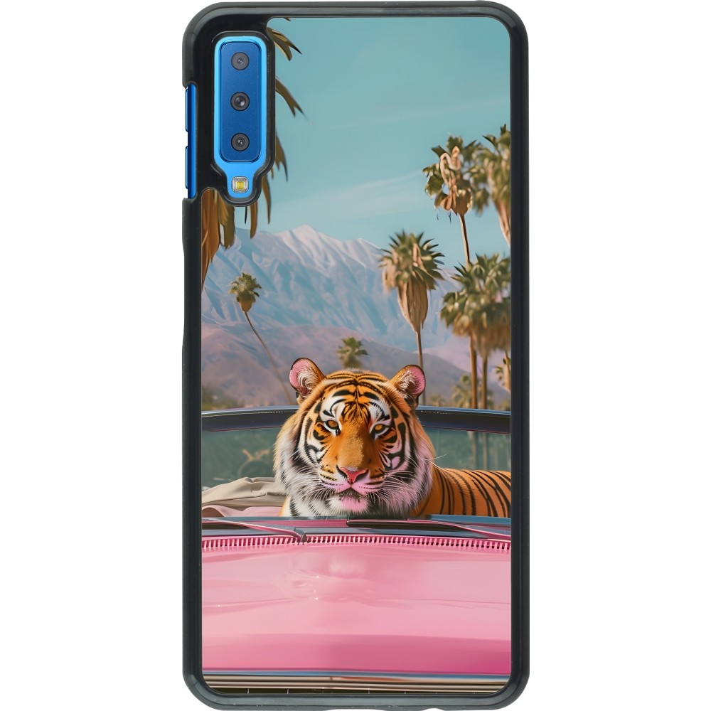 Samsung Galaxy A7 Case Hülle - Tiger Auto rosa