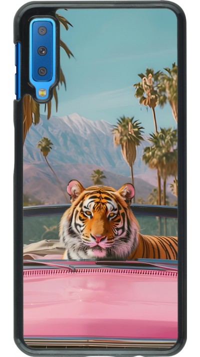Coque Samsung Galaxy A7 - Tigre voiture rose
