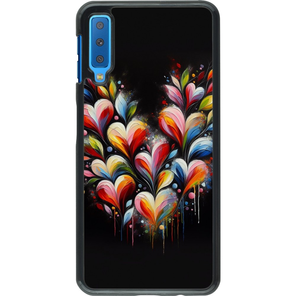 Samsung Galaxy A7 Case Hülle - Valentin 2024 Schwarzes Herz Abstrakt