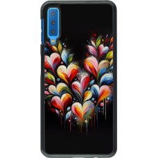 Samsung Galaxy A7 Case Hülle - Valentin 2024 Schwarzes Herz Abstrakt