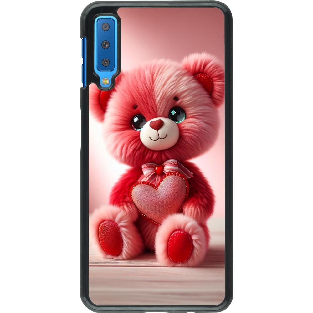 Samsung Galaxy A7 Case Hülle - Valentin 2024 Rosaroter Teddybär