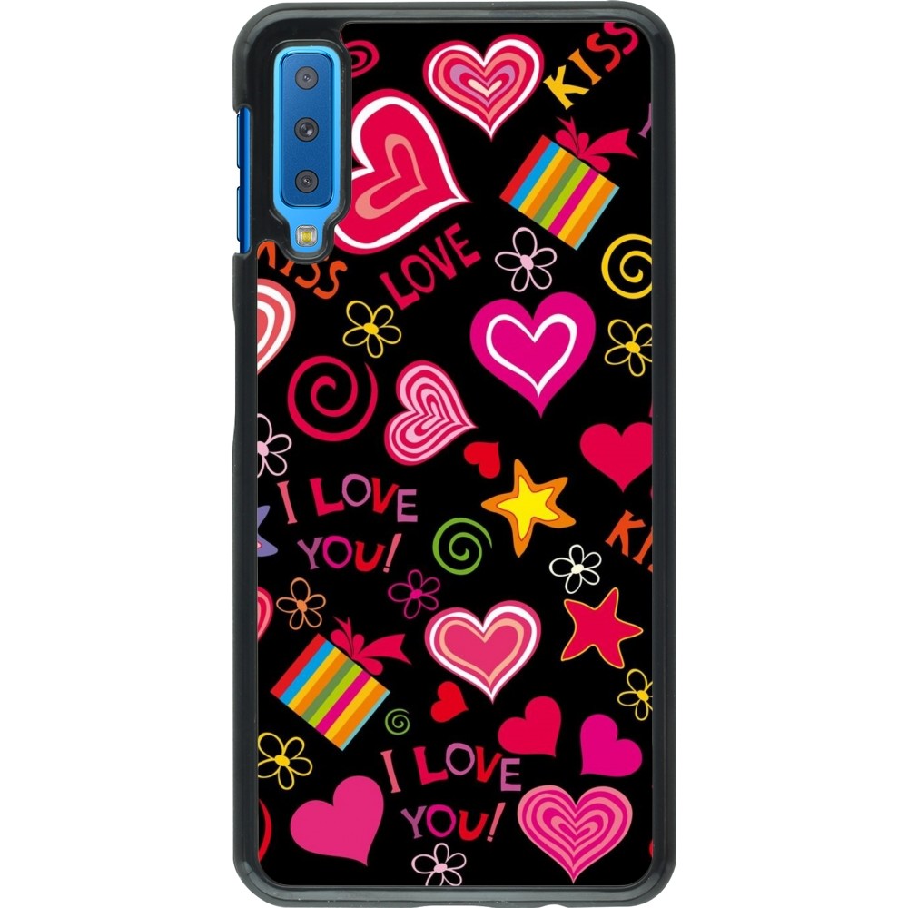 Samsung Galaxy A7 Case Hülle - Valentine 2023 love symbols