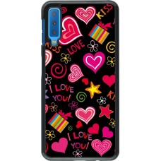 Samsung Galaxy A7 Case Hülle - Valentine 2023 love symbols