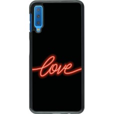 Samsung Galaxy A7 Case Hülle - Valentine 2023 neon love